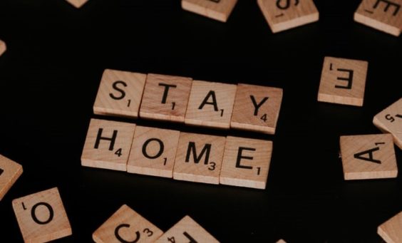Scrabble Tiles Spelling Stay Home