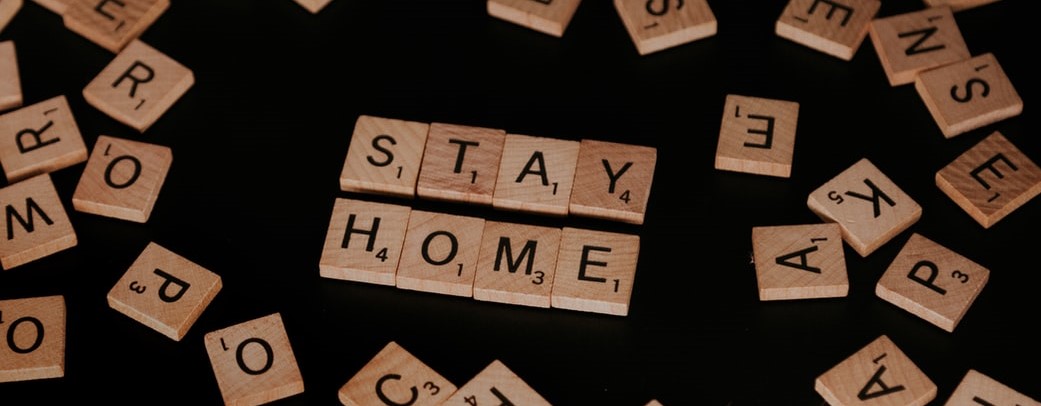 Scrabble Tiles Spelling Stay Home