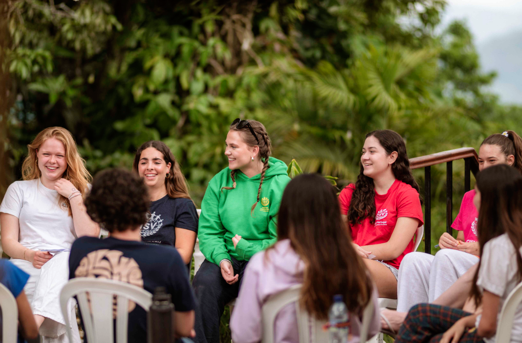 Camp staff coordinating intercultural activities.